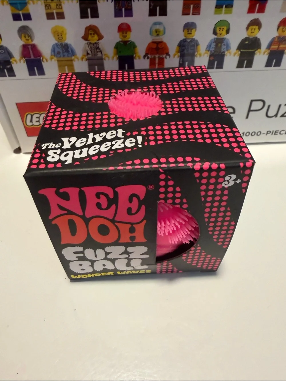 Pink Fuzz Ball — Velvet Squeeze Sensory Toy